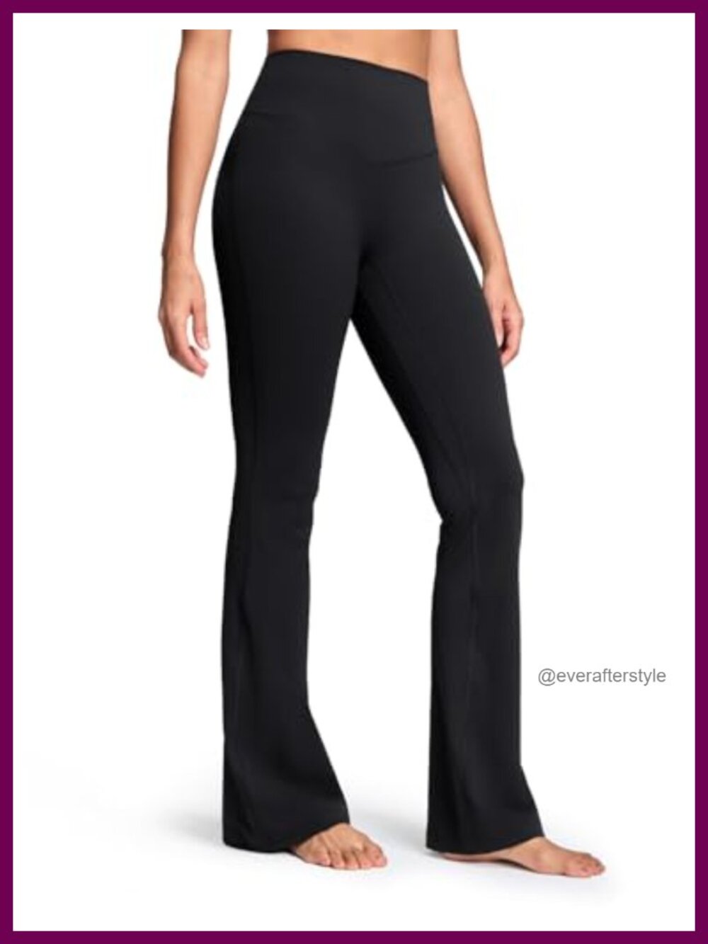 Flared High Rise Yoga Leggings with Deep V Dip Back Seamless Front